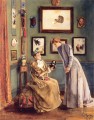A Femme a la poupee japonaise dama pintor belga Alfred Stevens